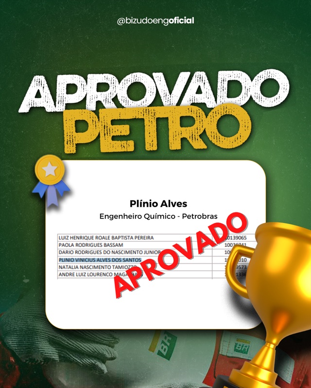Plínio Alves, aprovado na Petrobras.